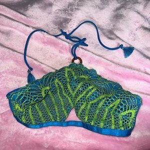 AUTHENTIC SAVAGEXFENTY BRALETTE X-SMALL BLUE AND GREEN